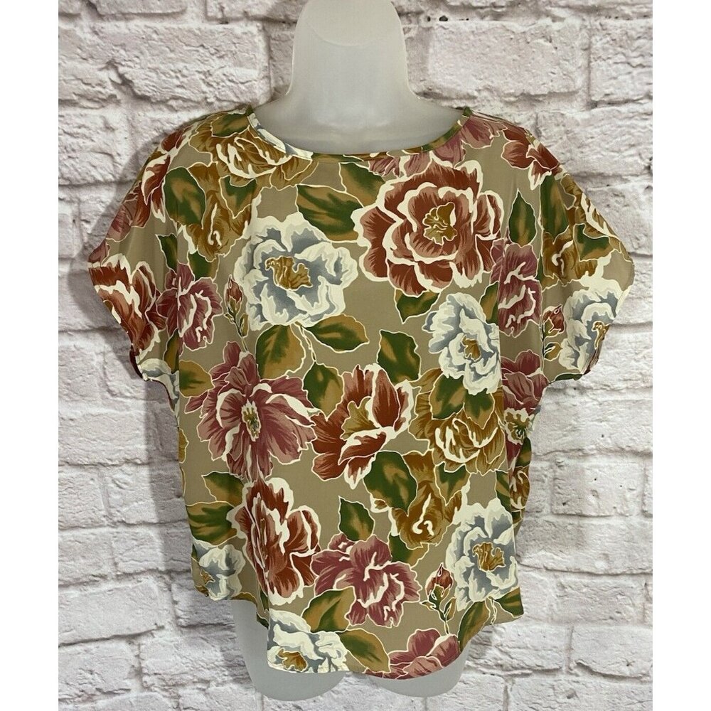 Vintage Romantic Floral Cottagecore Feminine Blouse Medium Quiet Luxury Top 9741